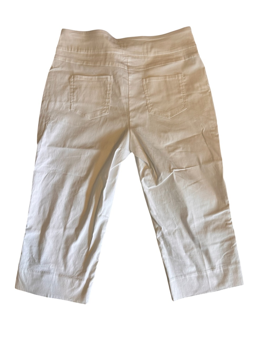 Ruby Rd. White Pull-On Wide-Leg Capri Pants - Picture 2 of 4